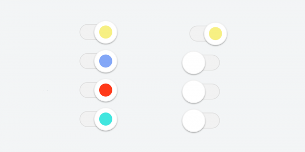 colorful flat material radio and checkbox slider