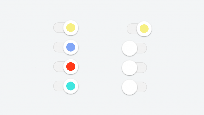 colorful flat material radio and checkbox slider