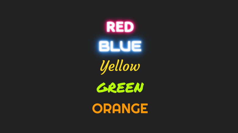 Neon glow text